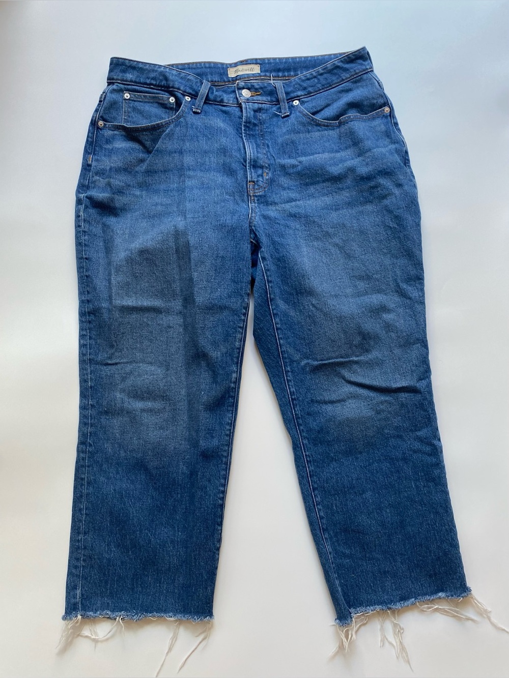 Madewell Straight-Leg Jeans in Dark Blue Denim
